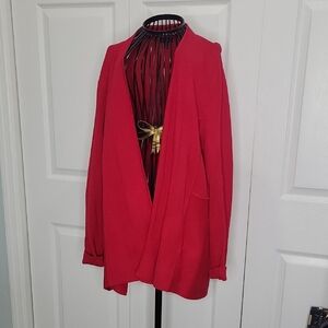 Talbots Vibrant Red Open Front Cardigan SIZE XL